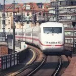 train arriving at berlin hauptbahnhof