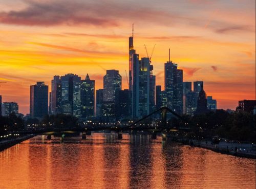 skyline of frankurt business district in germany
